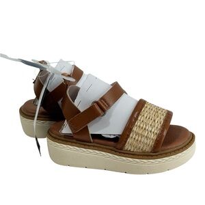 OshKosh B'gosh Toddler Girls’ Wedge Sandals, Beige/Tan, Size 5 NEW